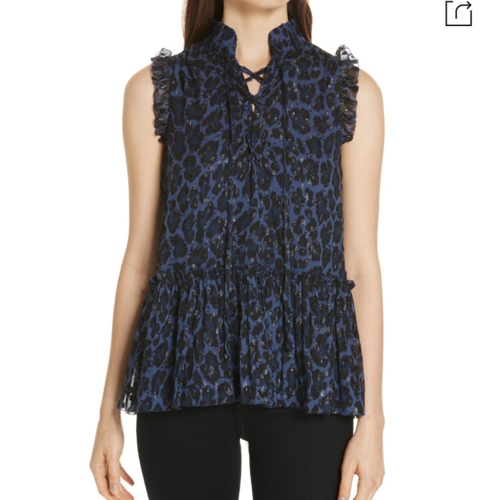 Kate Space metallic leopard silk top